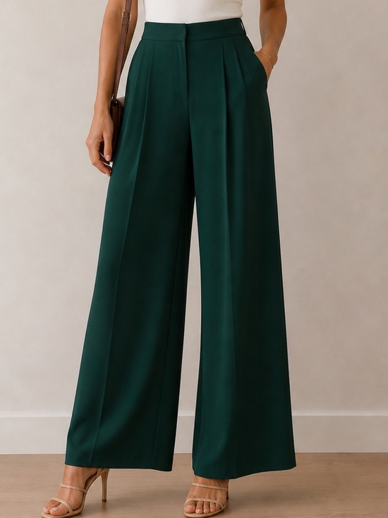 J. Crew Pants - J. Crew Wide Leg Pants in Deep Emerald Green
